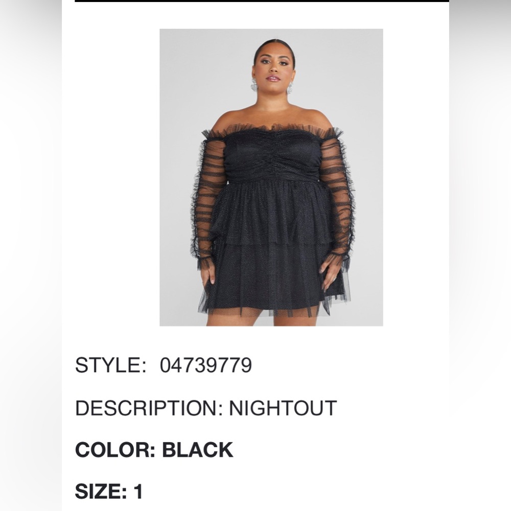 Fashion to Figure Black Party Dress NWT